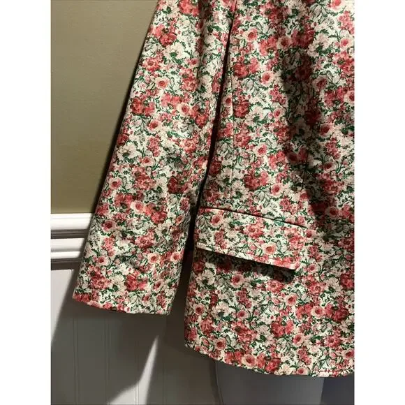 Talbots Cute Spring Floral Blazer Jacket Size 12P Red Pink Green Career - Picture 3 of 12